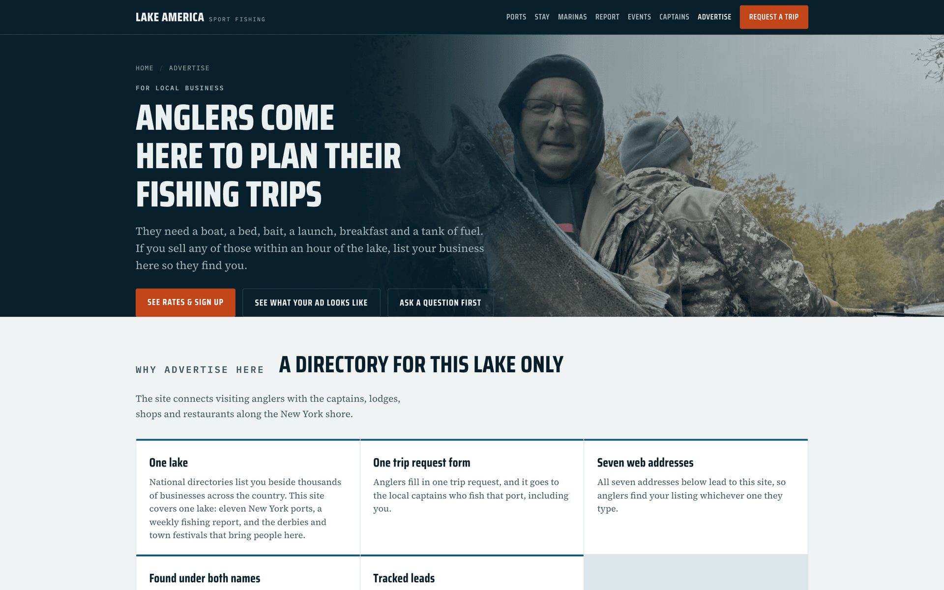 Advertise page for local businesses