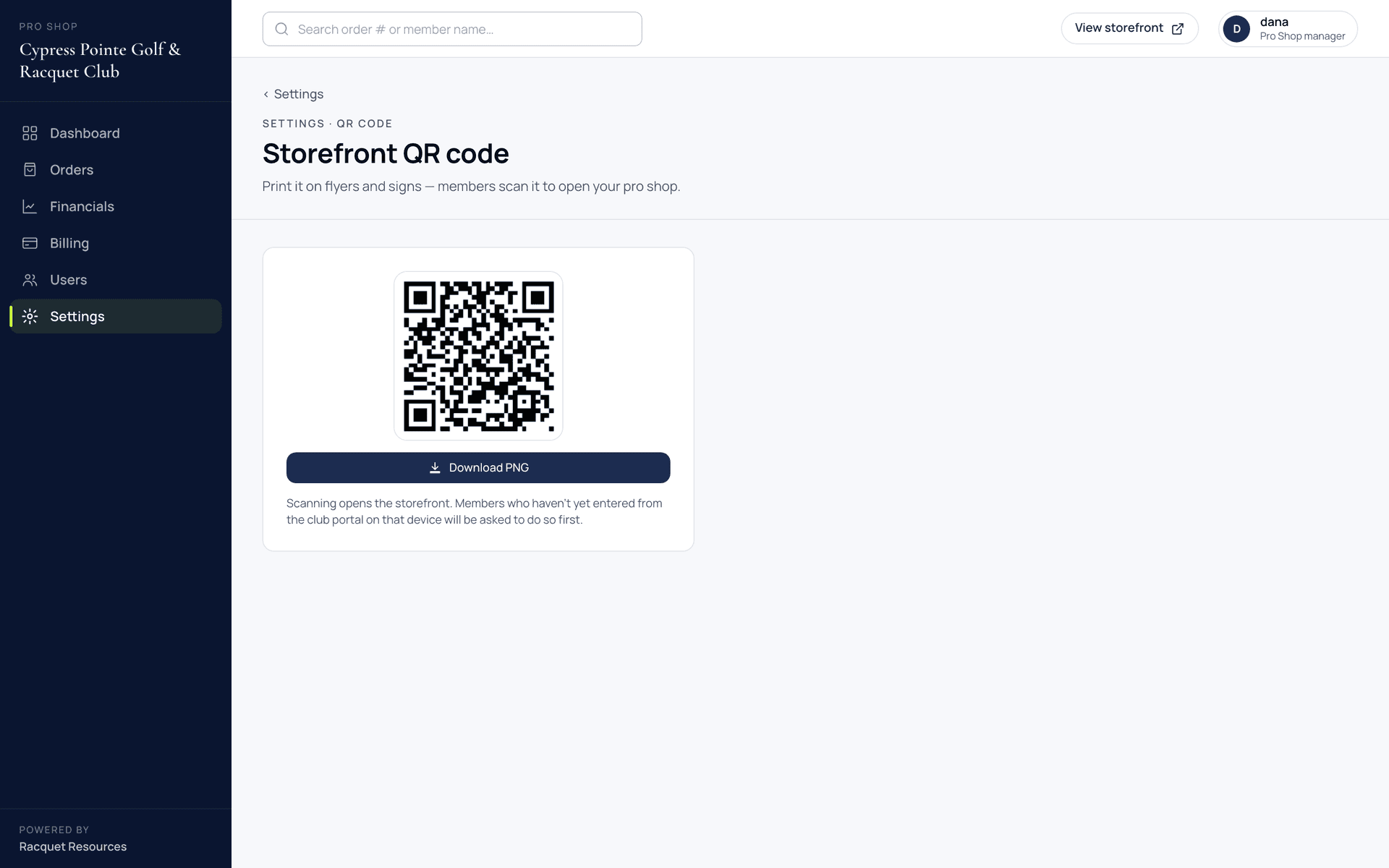Storefront QR code for flyers and signage