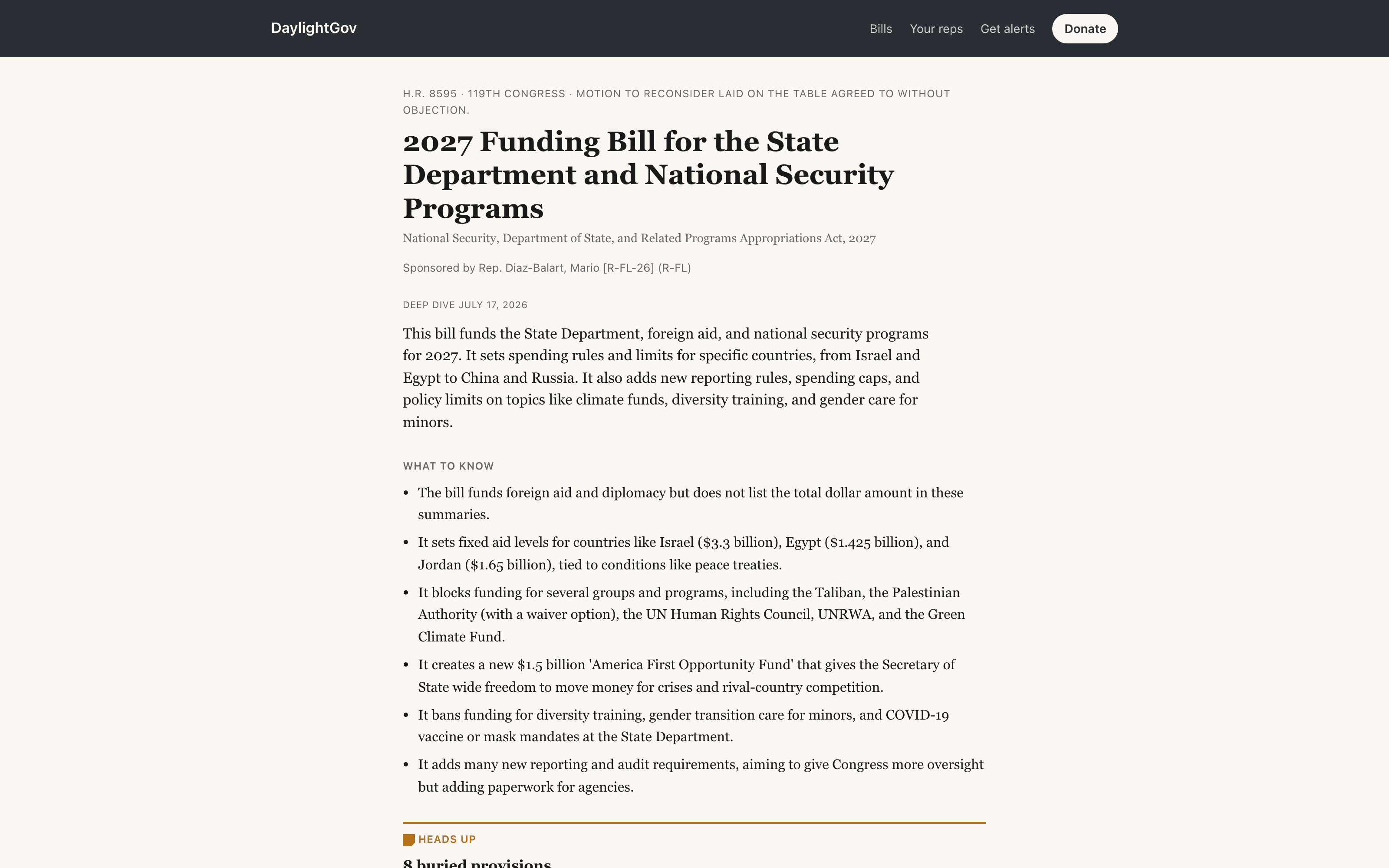 Plain-English deep dive of a federal funding bill with what-to-know highlights